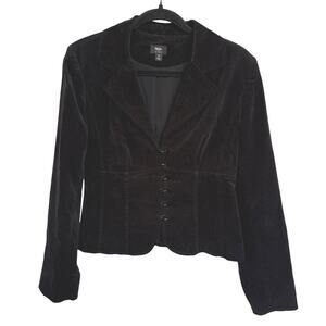 Vtg Y2K Black Victorian Regencycore Steampunk Dark Romantic Velvet Jacket Medium